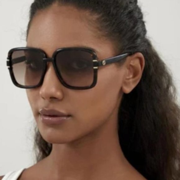 FINAL PRICE NEW GUCCI GG1066S 003 BLACK GREEN BROWN SQUARE WOMENS SUNGLA… - Picture 2 of 12